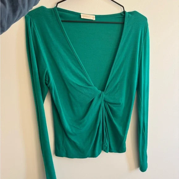 Kookai Green Twist-Front Top - Picture 2 of 3
